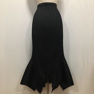 Pleats Please Issey Miyake Long Black Pleated Skirt